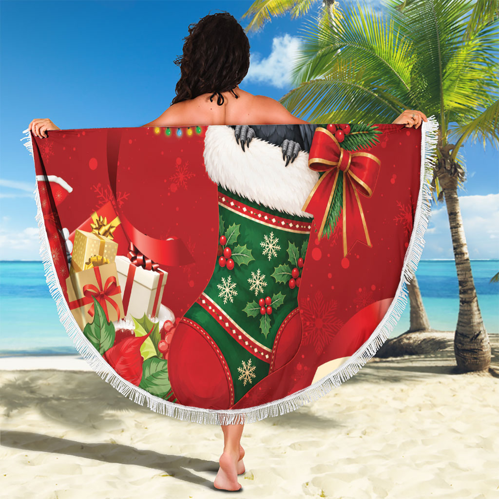 Palm Cockatoo Christmas Australia Beach Blanket Aussie Xmas Sock Coquette Bow