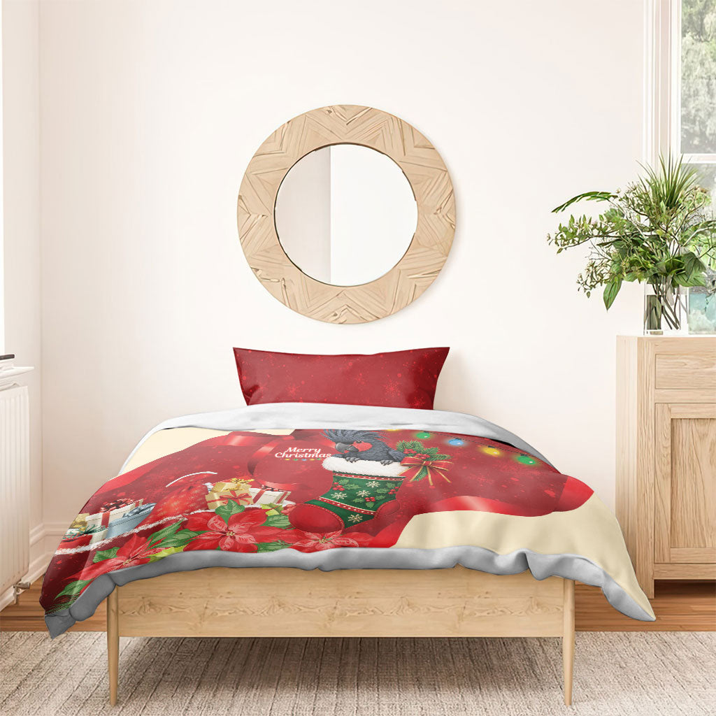 Palm Cockatoo Christmas Australia Bedding Set Aussie Xmas Sock Coquette Bow