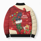 Palm Cockatoo Christmas Australia Bomber Puffer Jacket Aussie Xmas Sock Coquette Bow