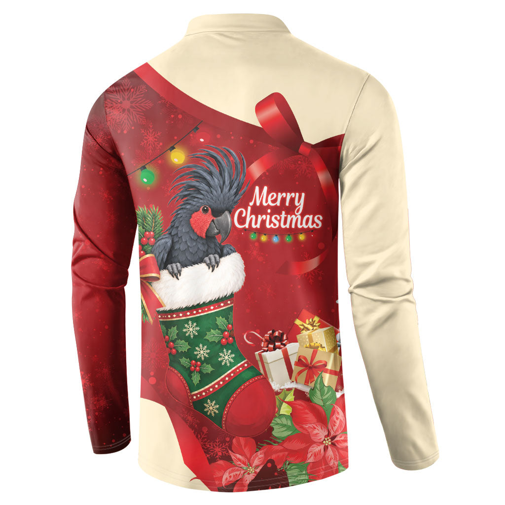 Palm Cockatoo Christmas Australia Button Sweatshirt Aussie Xmas Sock Coquette Bow