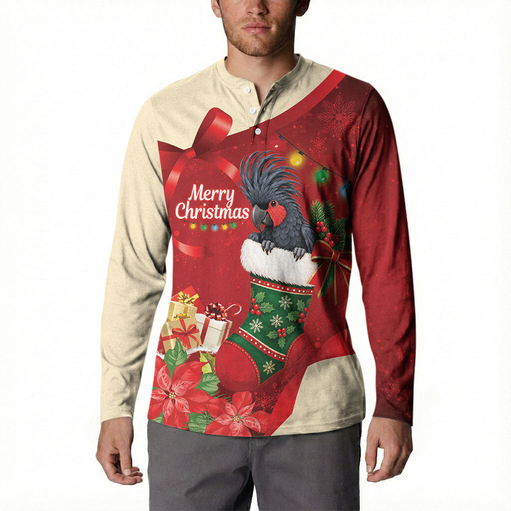 Palm Cockatoo Christmas Australia Button Sweatshirt Aussie Xmas Sock Coquette Bow