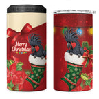 Palm Cockatoo Christmas Australia 4 in 1 Can Cooler Tumbler Aussie Xmas Sock Coquette Bow