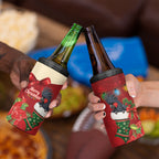 Palm Cockatoo Christmas Australia 4 in 1 Can Cooler Tumbler Aussie Xmas Sock Coquette Bow