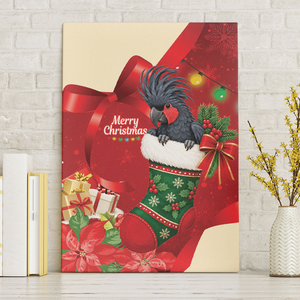 Palm Cockatoo Christmas Australia Canvas Wall Art Aussie Xmas Sock Coquette Bow