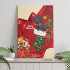 Palm Cockatoo Christmas Australia Canvas Wall Art Aussie Xmas Sock Coquette Bow