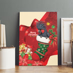Palm Cockatoo Christmas Australia Canvas Wall Art Aussie Xmas Sock Coquette Bow