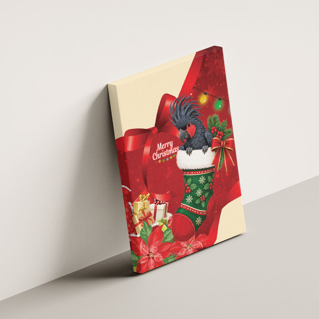 Palm Cockatoo Christmas Australia Canvas Wall Art Aussie Xmas Sock Coquette Bow