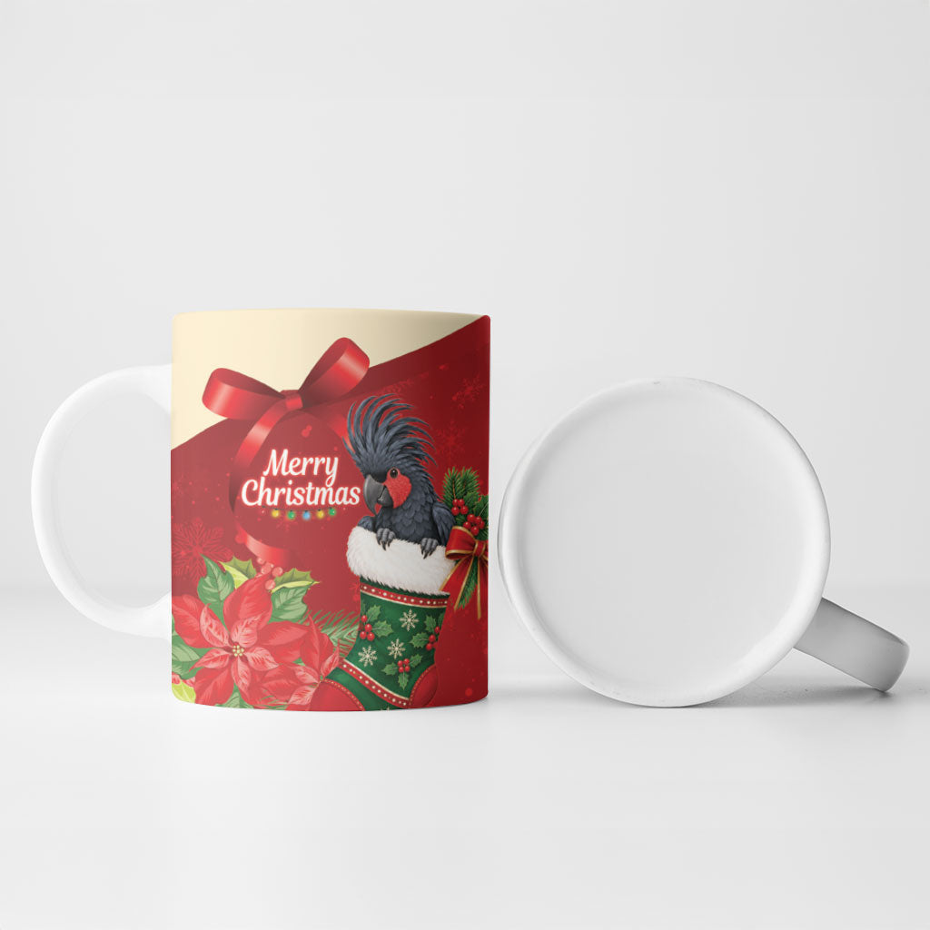 Palm Cockatoo Christmas Australia Ceramic Mug Aussie Xmas Sock Coquette Bow
