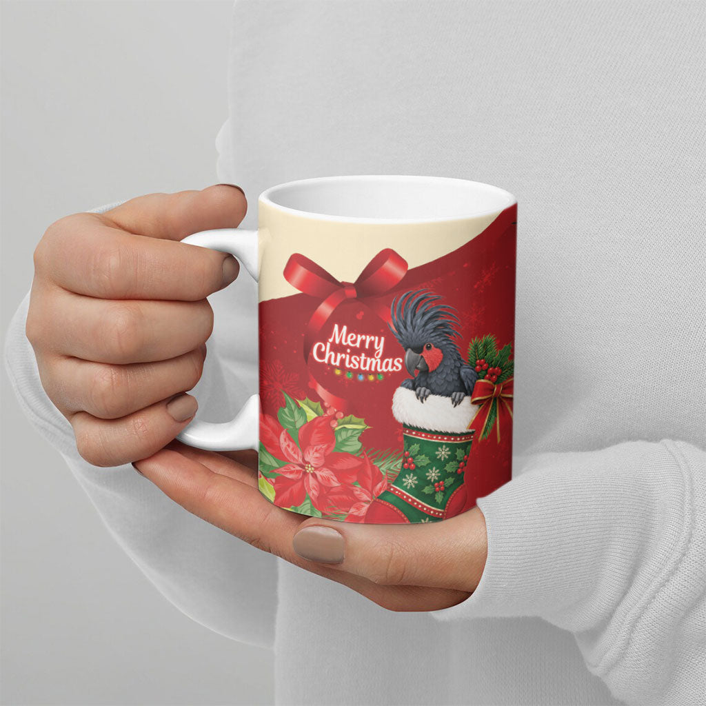 Palm Cockatoo Christmas Australia Ceramic Mug Aussie Xmas Sock Coquette Bow