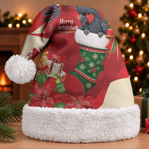 Palm Cockatoo Christmas Australia Christmas Santa Hat Aussie Xmas Sock Coquette Bow