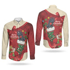Palm Cockatoo Christmas Australia Couples Matching Off Shoulder Maxi Dress and Long Sleeve Button Shirt Aussie Xmas Sock Coquette Bow