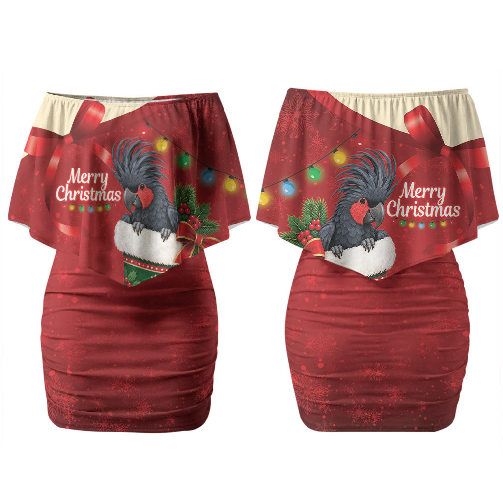 Palm Cockatoo Christmas Australia Couples Matching Off Shoulder Short Dress and Long Sleeve Button Shirt Aussie Xmas Sock Coquette Bow