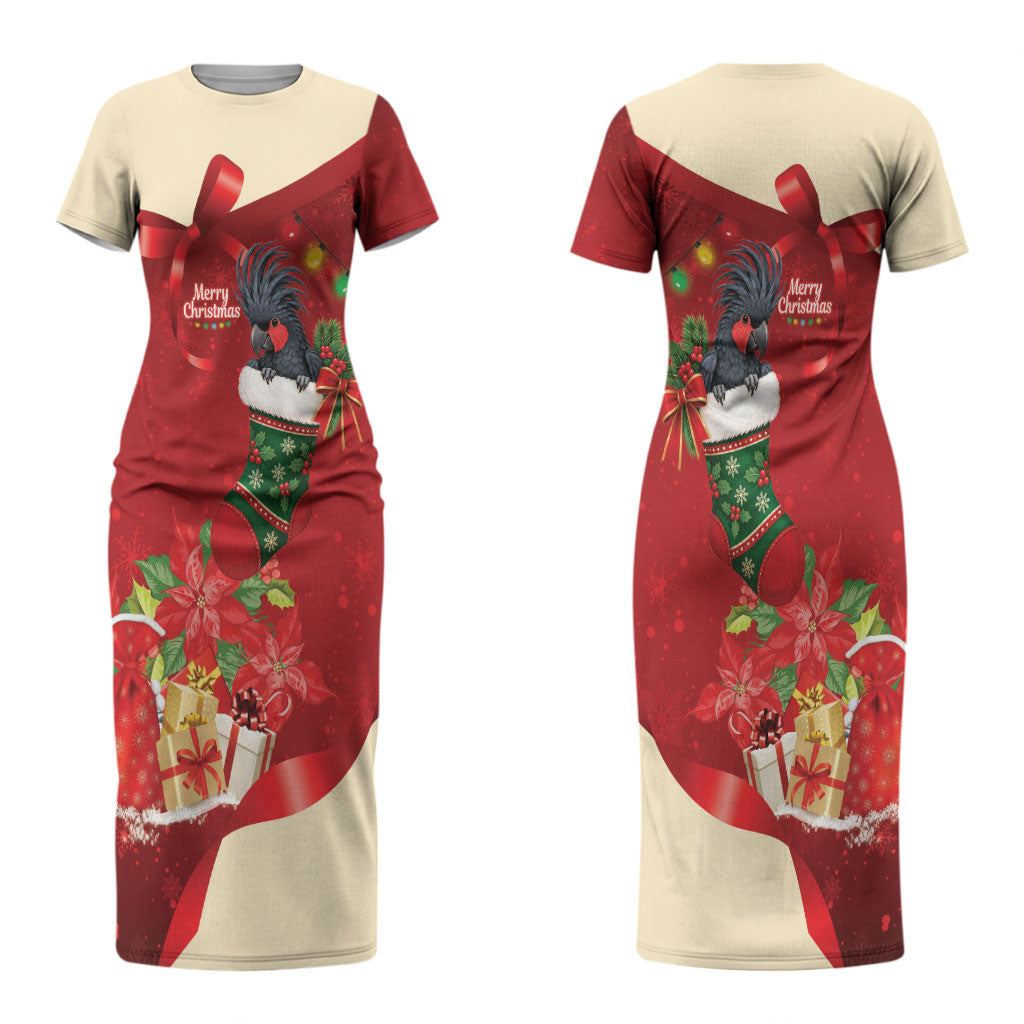 Palm Cockatoo Christmas Australia Couples Matching Short Sleeve Bodycon Dress and Long Sleeve Button Shirt Aussie Xmas Sock Coquette Bow