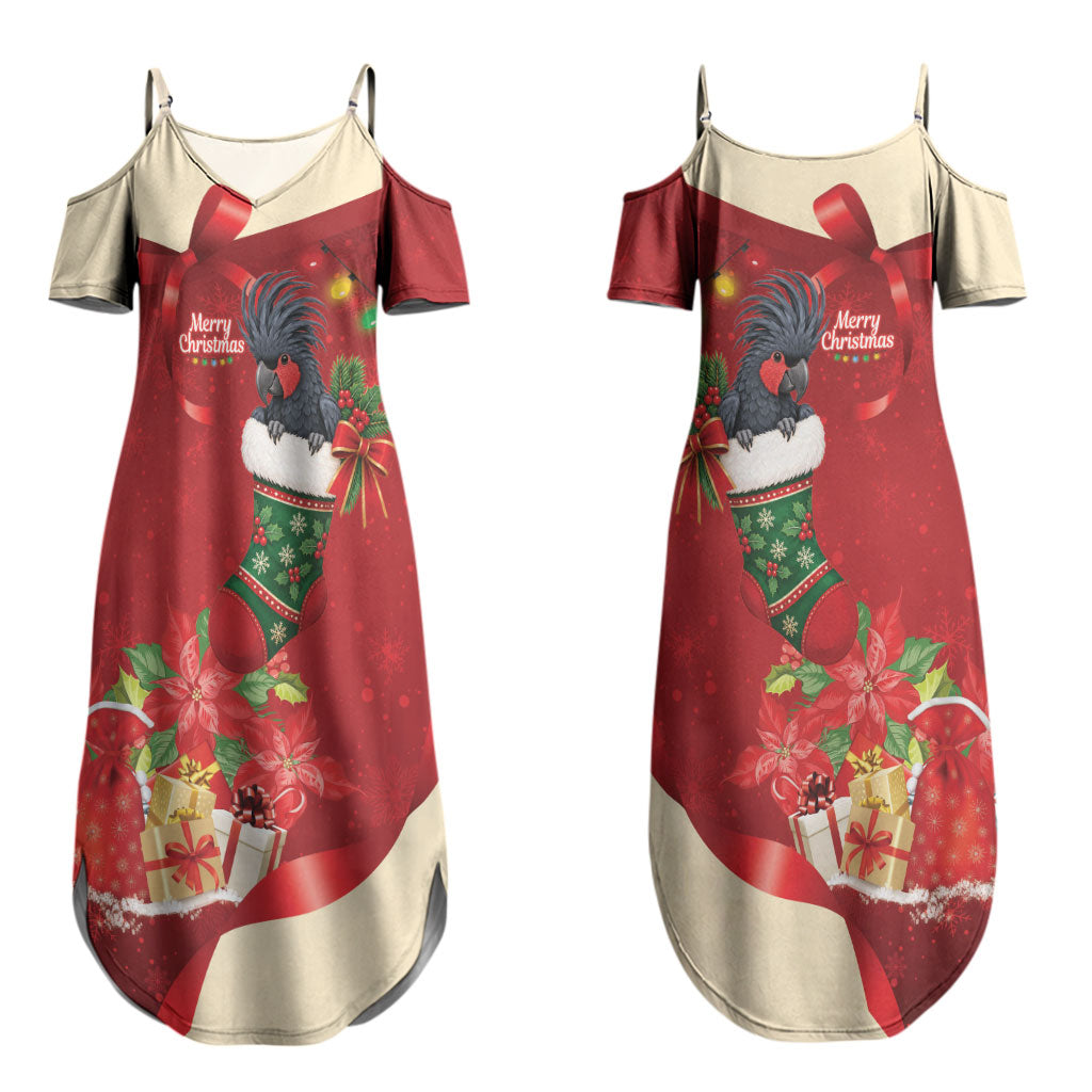 Palm Cockatoo Christmas Australia Couples Matching Summer Maxi Dress and Long Sleeve Button Shirt Aussie Xmas Sock Coquette Bow