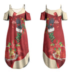 Palm Cockatoo Christmas Australia Couples Matching Summer Maxi Dress and Long Sleeve Button Shirt Aussie Xmas Sock Coquette Bow
