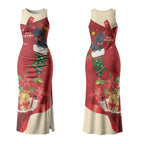 Palm Cockatoo Christmas Australia Couples Matching Tank Maxi Dress and Long Sleeve Button Shirt Aussie Xmas Sock Coquette Bow