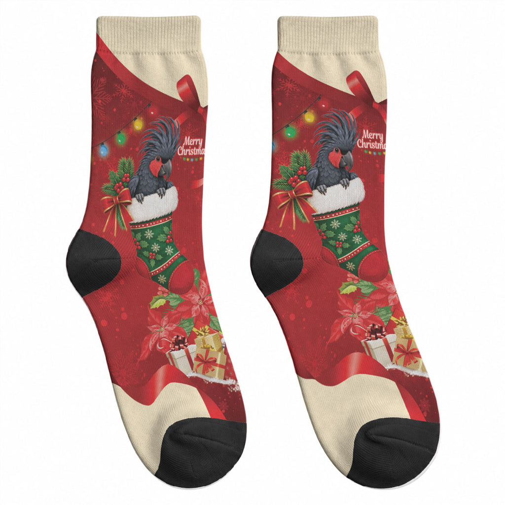 Palm Cockatoo Christmas Australia Crew Socks Aussie Xmas Sock Coquette Bow