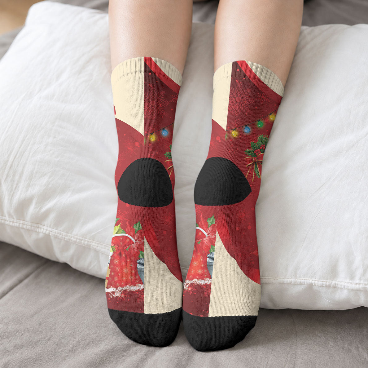Palm Cockatoo Christmas Australia Crew Socks Aussie Xmas Sock Coquette Bow