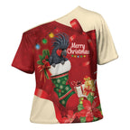 Palm Cockatoo Christmas Australia Cross Shoulder Shirt Aussie Xmas Sock Coquette Bow