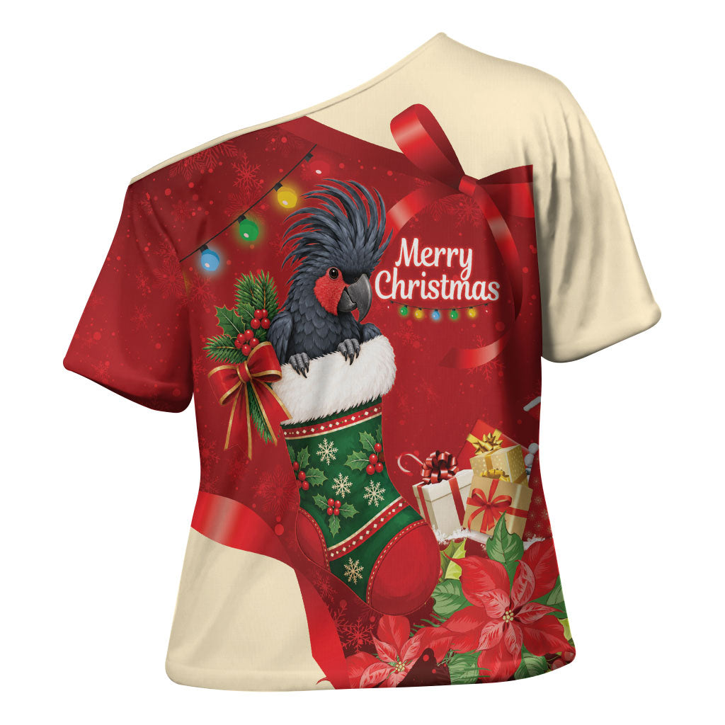 Palm Cockatoo Christmas Australia Cross Shoulder Shirt Aussie Xmas Sock Coquette Bow