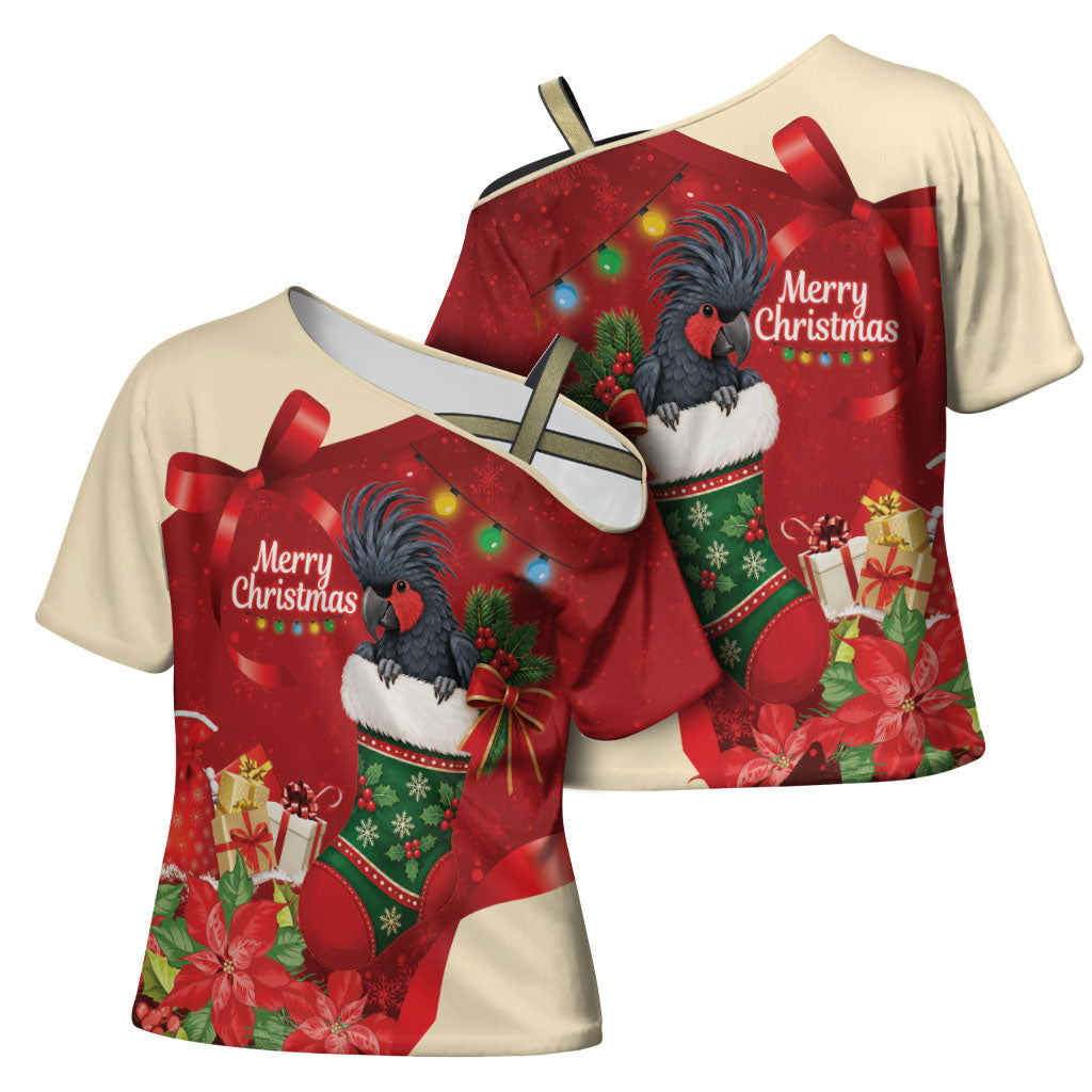 Palm Cockatoo Christmas Australia Cross Shoulder Shirt Aussie Xmas Sock Coquette Bow