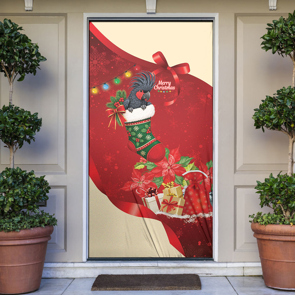 Palm Cockatoo Christmas Australia Door Cover Aussie Xmas Sock Coquette Bow