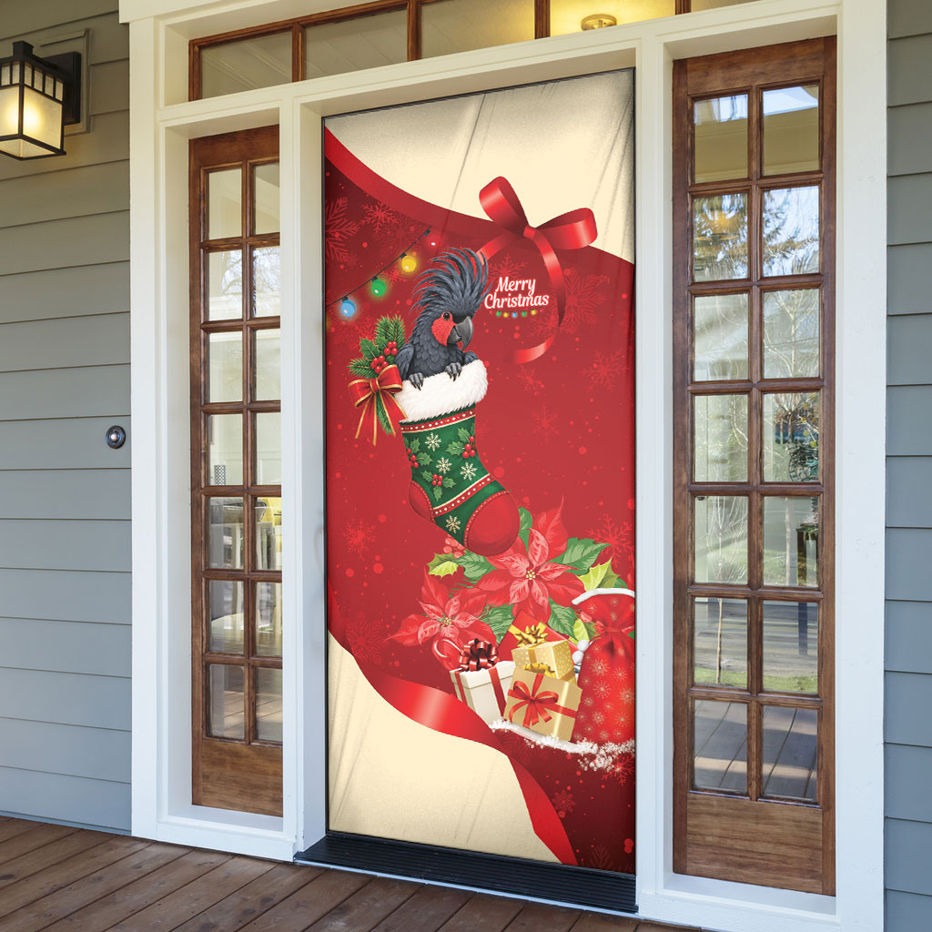 Palm Cockatoo Christmas Australia Door Cover Aussie Xmas Sock Coquette Bow