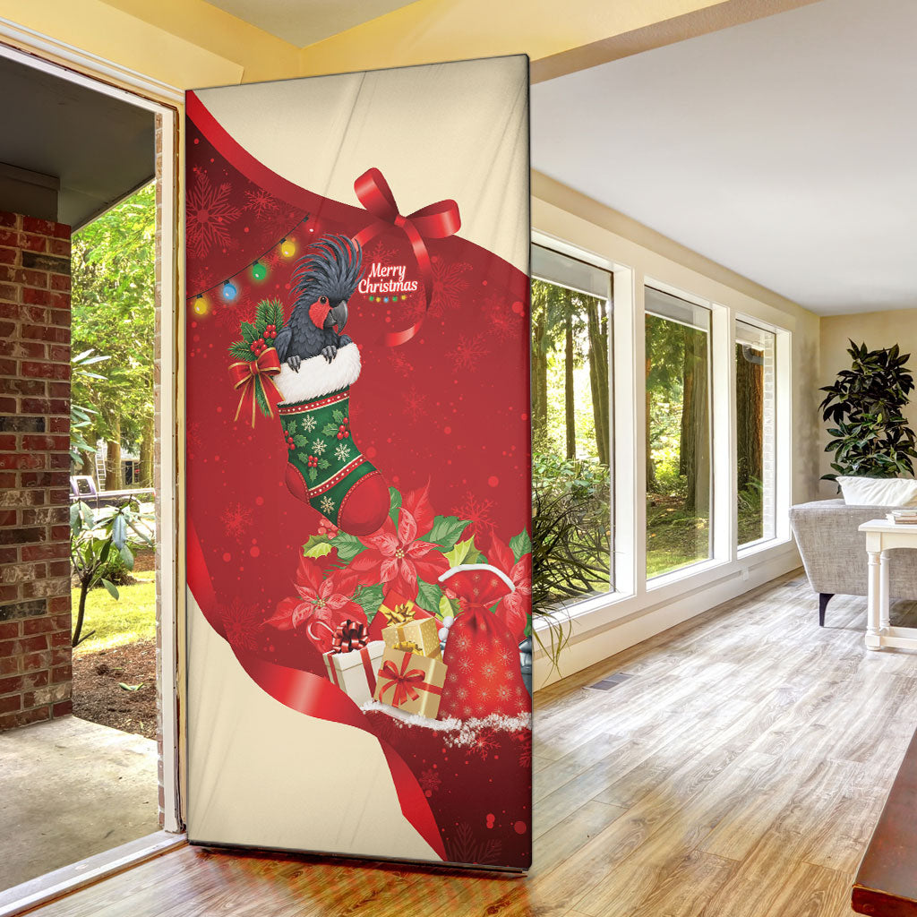 Palm Cockatoo Christmas Australia Door Cover Aussie Xmas Sock Coquette Bow