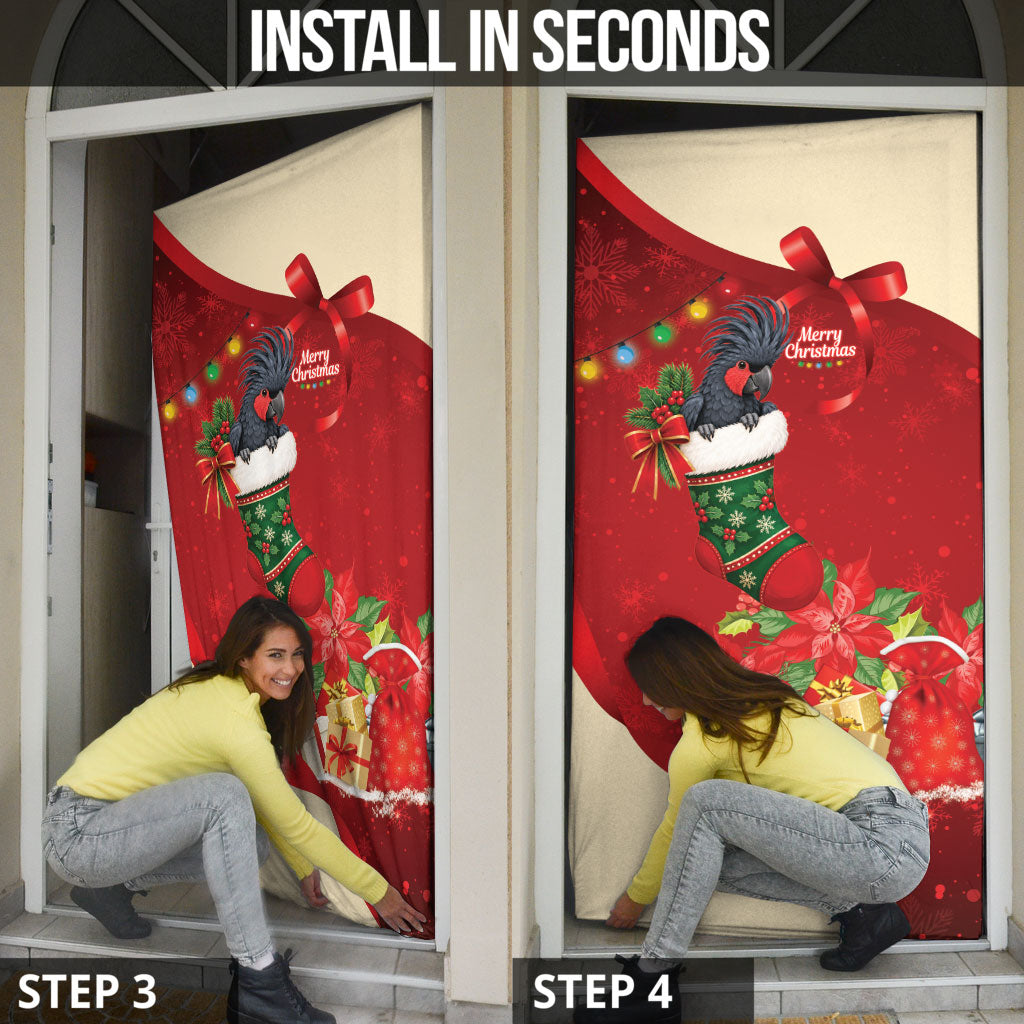 Palm Cockatoo Christmas Australia Door Cover Aussie Xmas Sock Coquette Bow