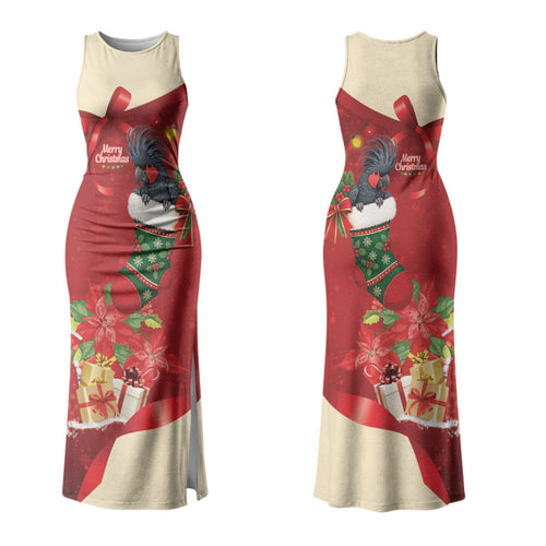 Palm Cockatoo Christmas Australia Family Matching Tank Maxi Dress and Hawaiian Shirt Aussie Xmas Sock Coquette Bow