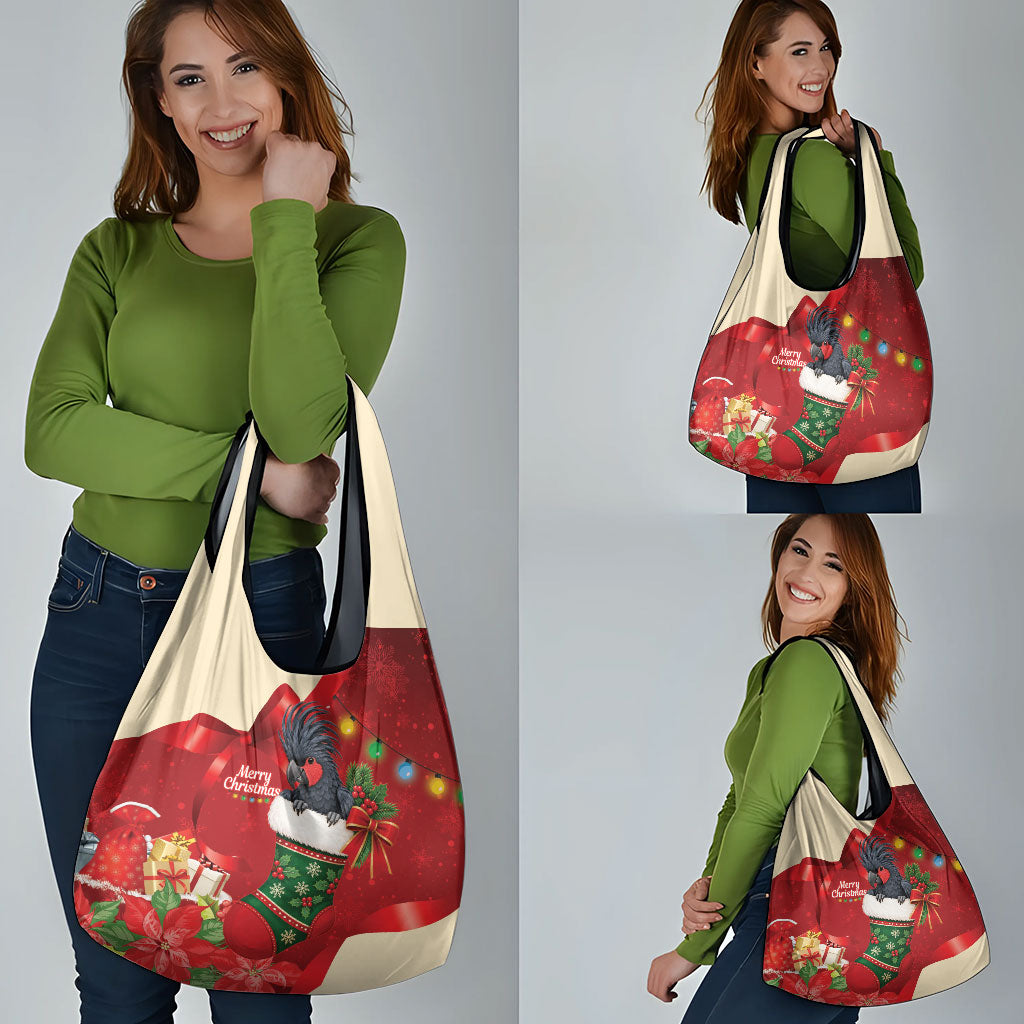 Palm Cockatoo Christmas Australia Grocery Bag Aussie Xmas Sock Coquette Bow