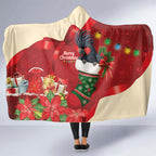 Palm Cockatoo Christmas Australia Hooded Blanket Aussie Xmas Sock Coquette Bow