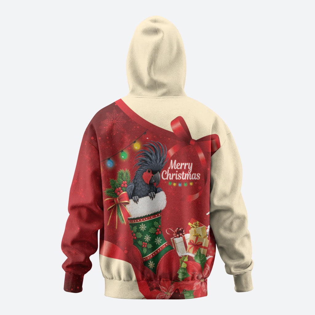 Palm Cockatoo Christmas Australia Hoodie Aussie Xmas Sock Coquette Bow