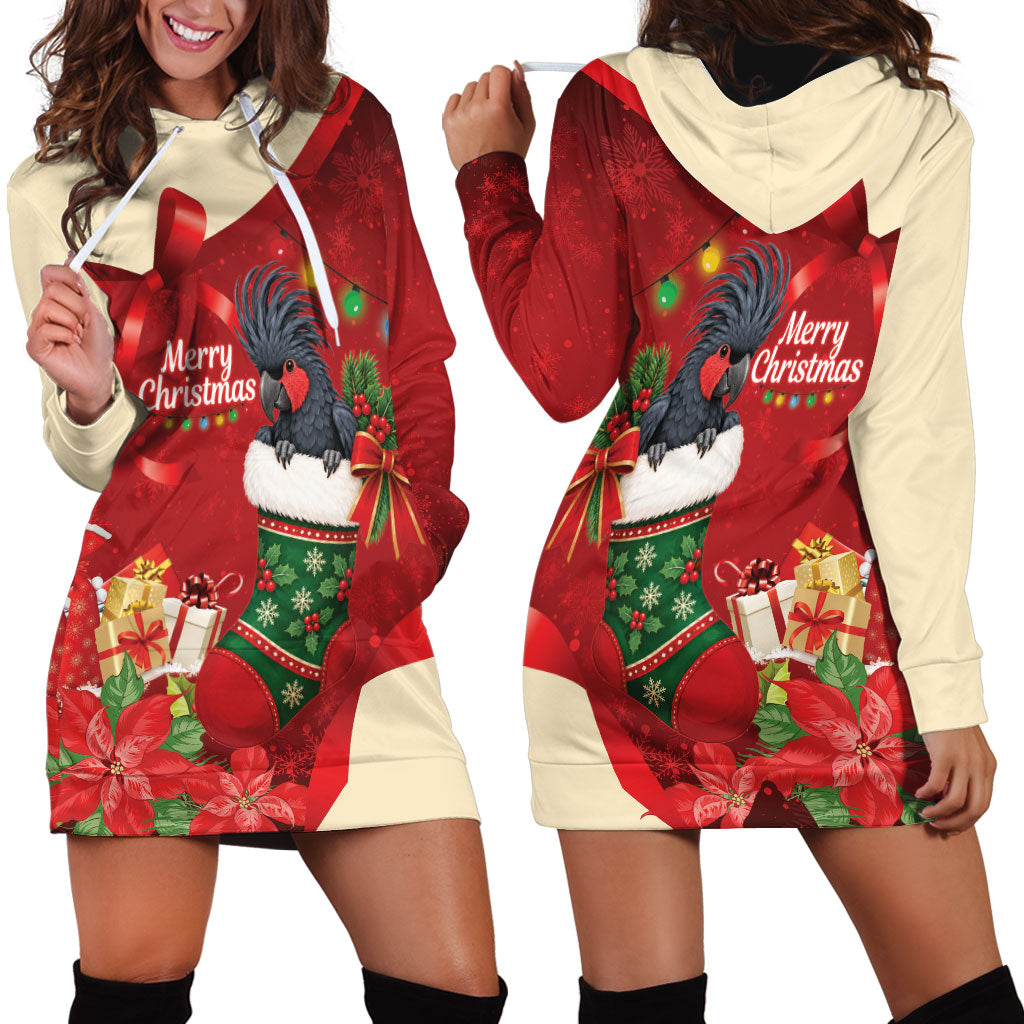 Palm Cockatoo Christmas Australia Hoodie Dress Aussie Xmas Sock Coquette Bow