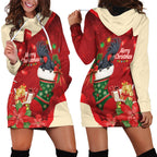 Palm Cockatoo Christmas Australia Hoodie Dress Aussie Xmas Sock Coquette Bow