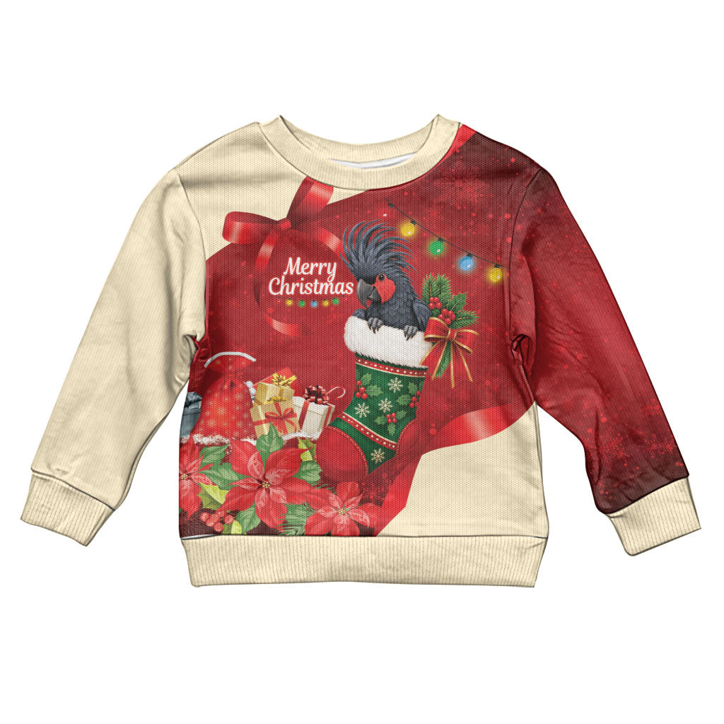 Palm Cockatoo Christmas Australia Kid Ugly Christmas Sweater Aussie Xmas Sock Coquette Bow
