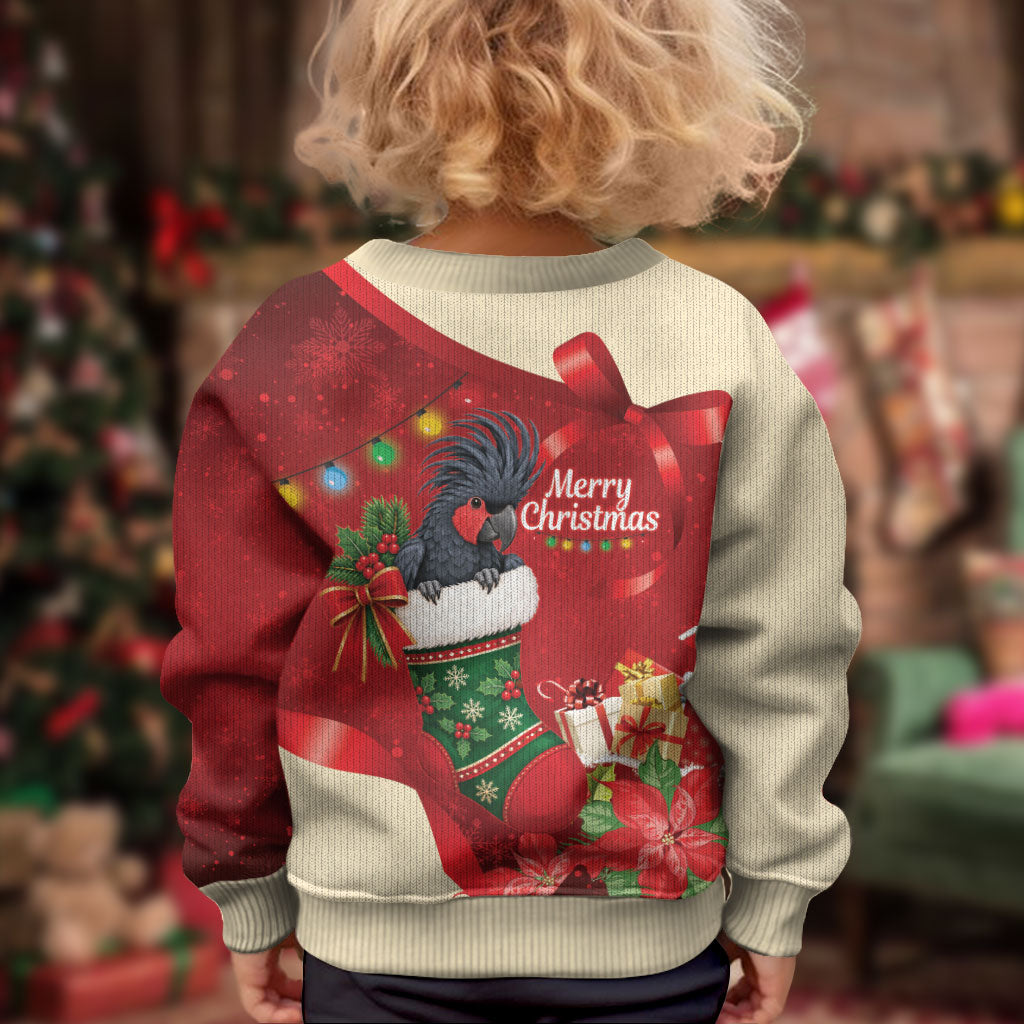 Palm Cockatoo Christmas Australia Kid Ugly Christmas Sweater Aussie Xmas Sock Coquette Bow