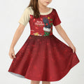 Palm Cockatoo Christmas Australia Kid Short Sleeve Dress Aussie Xmas Sock Coquette Bow
