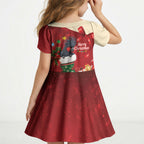 Palm Cockatoo Christmas Australia Kid Short Sleeve Dress Aussie Xmas Sock Coquette Bow