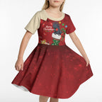Palm Cockatoo Christmas Australia Kid Short Sleeve Dress Aussie Xmas Sock Coquette Bow
