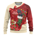 Palm Cockatoo Christmas Australia Ugly Christmas Sweater Aussie Xmas Sock Coquette Bow