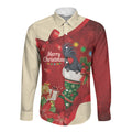 Palm Cockatoo Christmas Australia Long Sleeve Button Shirt Aussie Xmas Sock Coquette Bow