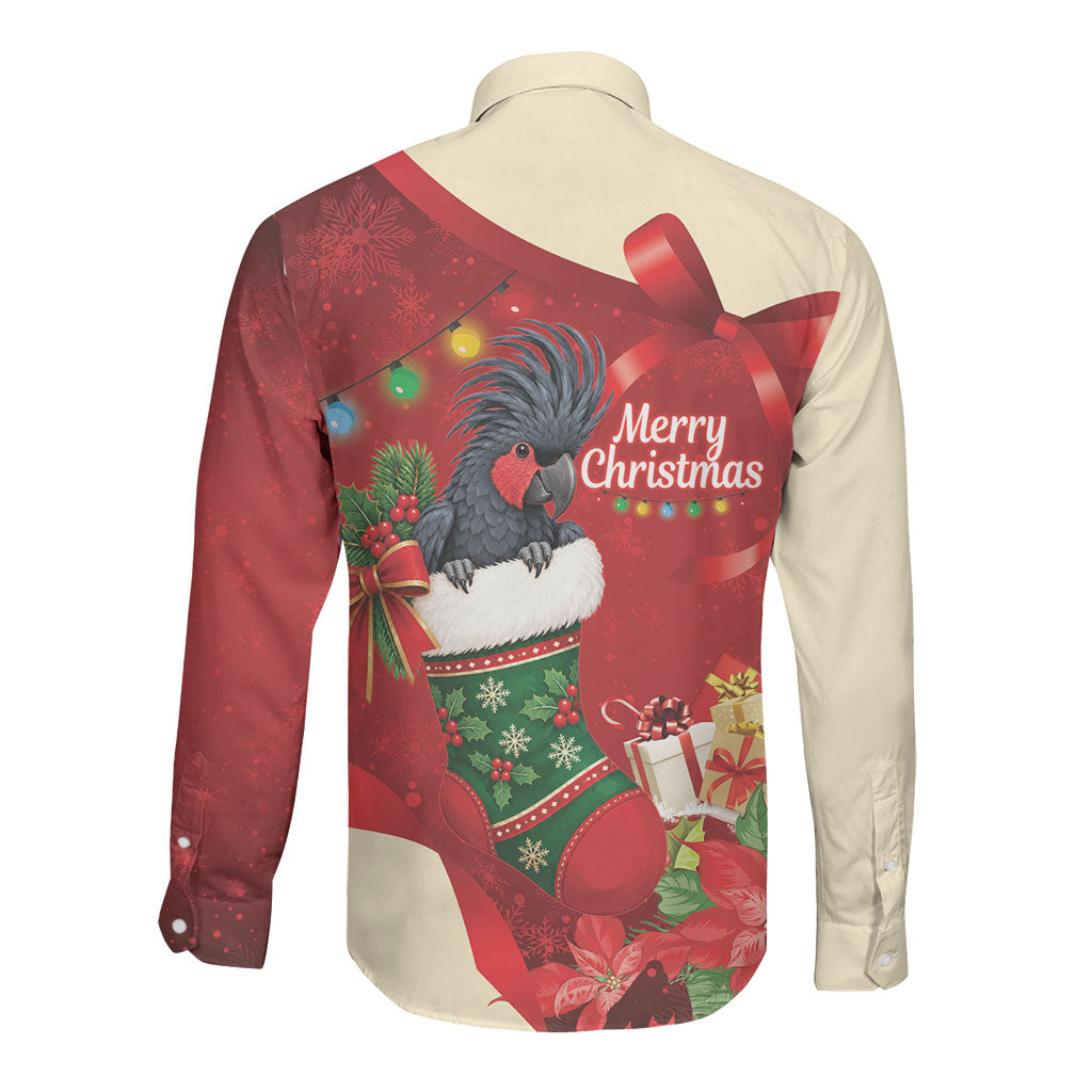 Palm Cockatoo Christmas Australia Long Sleeve Button Shirt Aussie Xmas Sock Coquette Bow