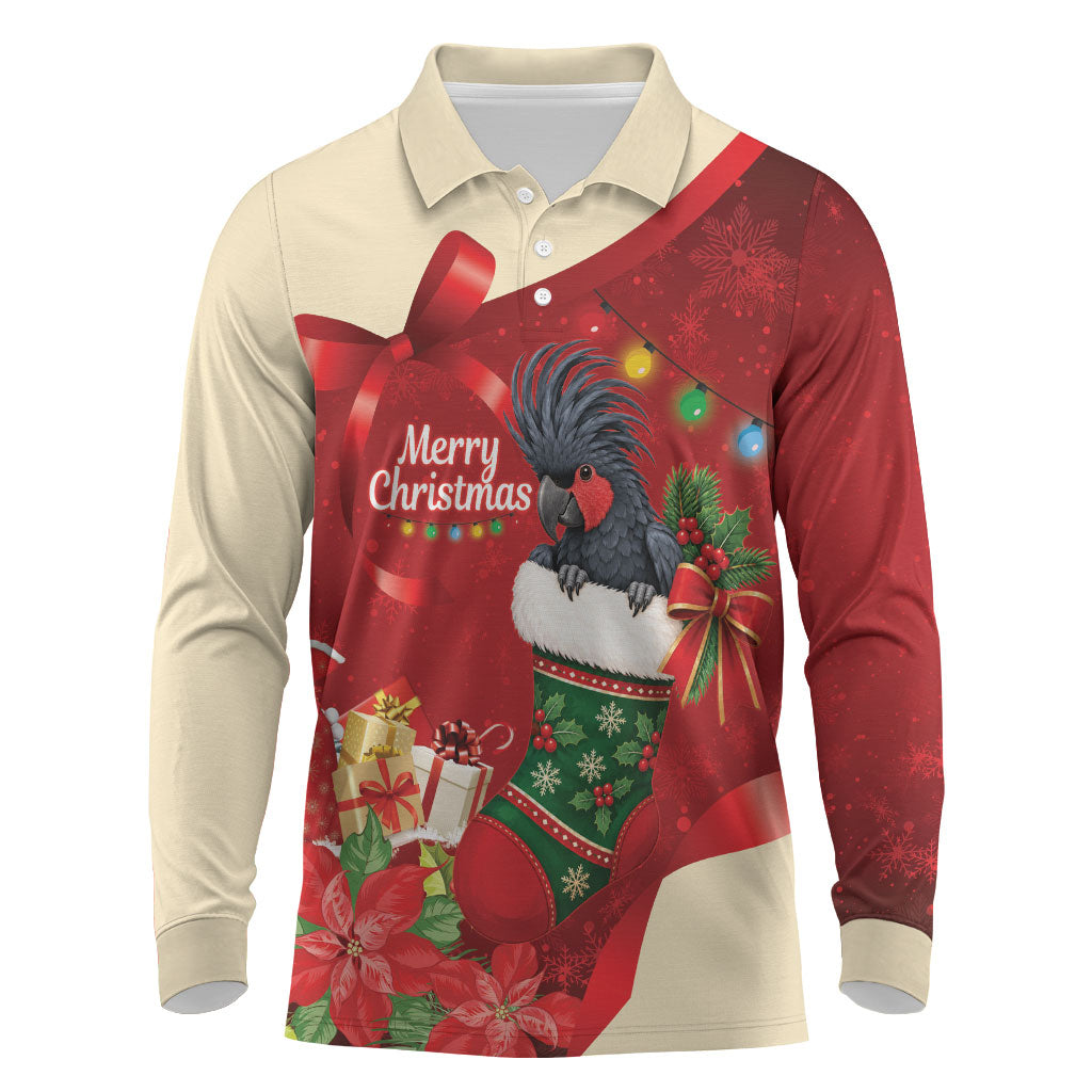 Palm Cockatoo Christmas Australia Long Sleeve Polo Shirt Aussie Xmas Sock Coquette Bow