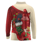 Palm Cockatoo Christmas Australia Long Sleeve Polo Shirt Aussie Xmas Sock Coquette Bow