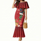 Palm Cockatoo Christmas Australia Mermaid Dress Aussie Xmas Sock Coquette Bow