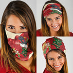 Palm Cockatoo Christmas Australia Neck Gaiter Aussie Xmas Sock Coquette Bow