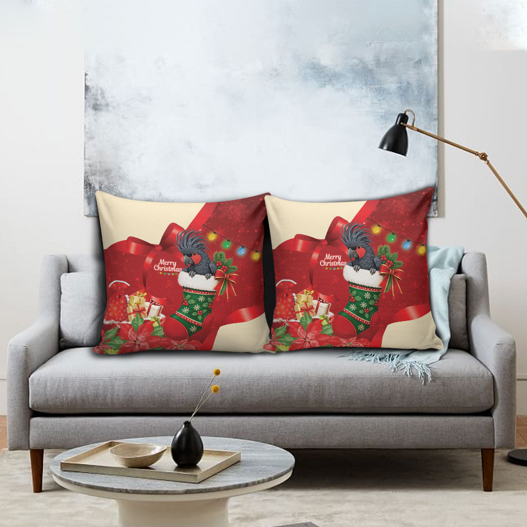 Palm Cockatoo Christmas Australia Pillow Cover Aussie Xmas Sock Coquette Bow