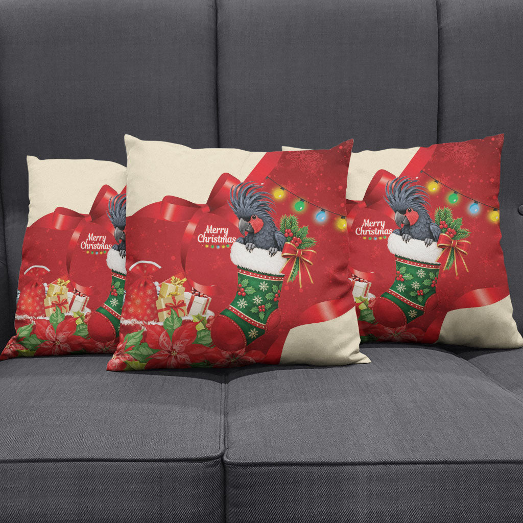 Palm Cockatoo Christmas Australia Pillow Cover Aussie Xmas Sock Coquette Bow