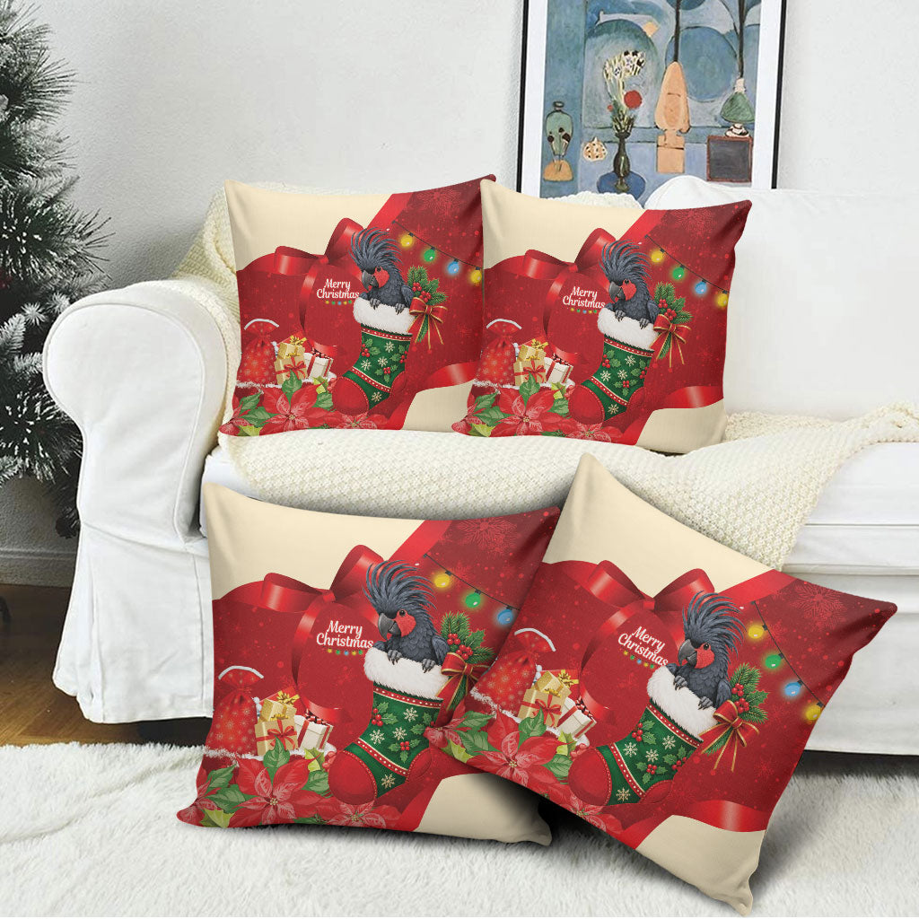 Palm Cockatoo Christmas Australia Pillow Cover Aussie Xmas Sock Coquette Bow